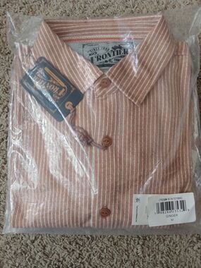 Men’s Ginger Striped Casual Button-Down Shirt